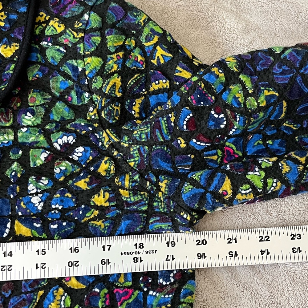 Multiples Colorful Abstract Button Front Cropped … - image 11